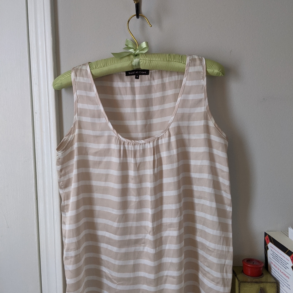 Striped Silky sleeveless blouse